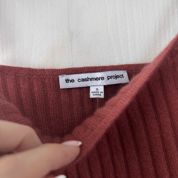 The Cashmere Project Rust Ribbed Knit Tank Top - Picture 6 of 9